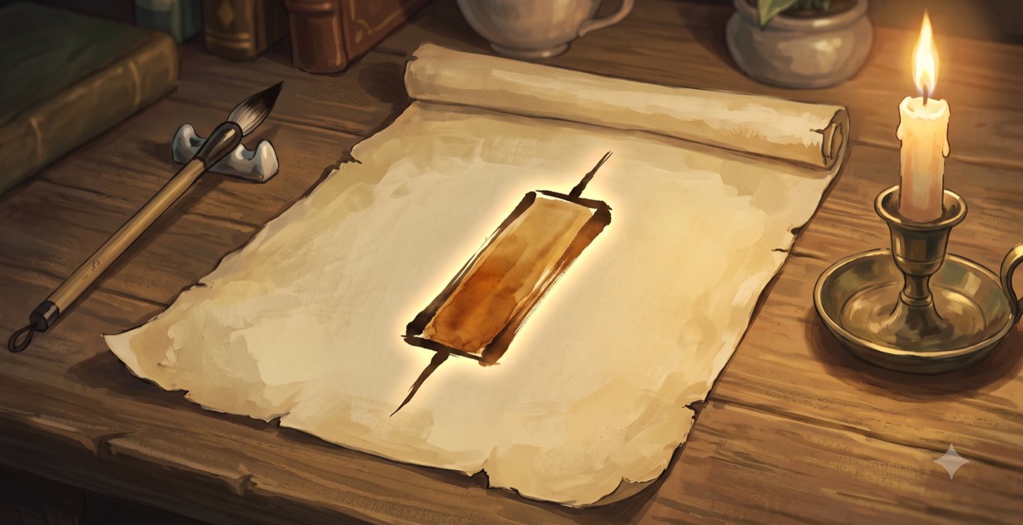 A single candlestick emerging from the historical plate